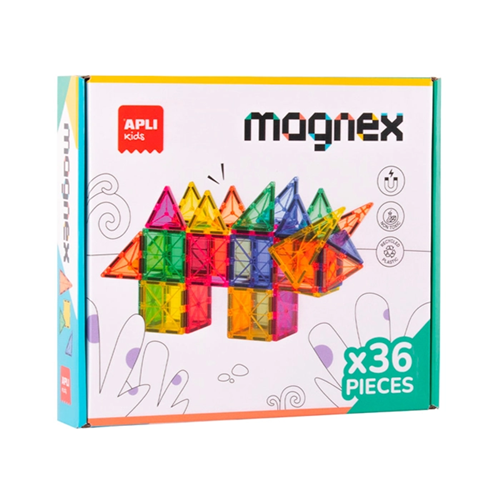 Jeu de construction 3D Magnex 36 pièces | Apli kids Jeu de construction 3D Magnex 36 pièces | Apli kids